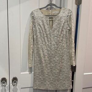 Trina Turk Cream Lace Long Sleeve Dress